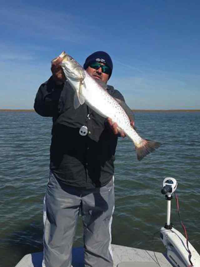 Benito Perez, Sr. 23&quot; trout, caught on a pink corky devil