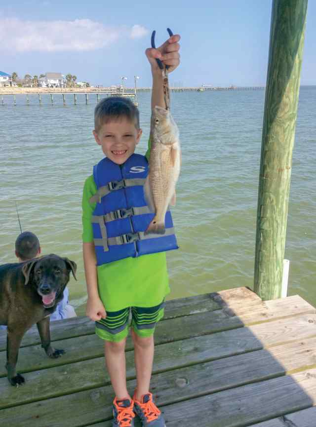 Trace Gresham San Leon - first redfish!