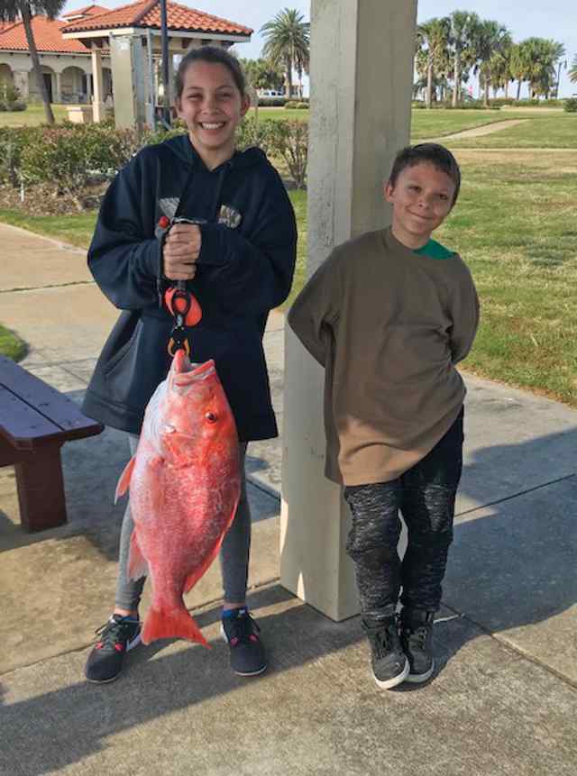 Kayla & Michael Port O'Connor / state waters - 18 lb first red snapper!