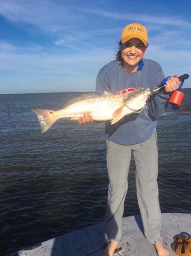 Waverly Sadler West Galveston Bay - redfish CPR, caught while fishing with dad