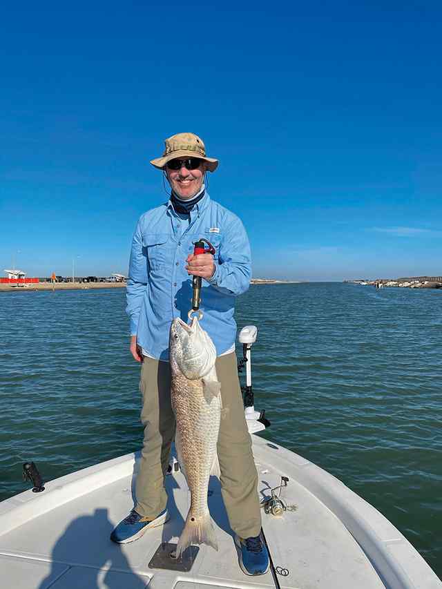Matt Dugan Packery Channel - 32.5" redfish, caught on frozen shrimp