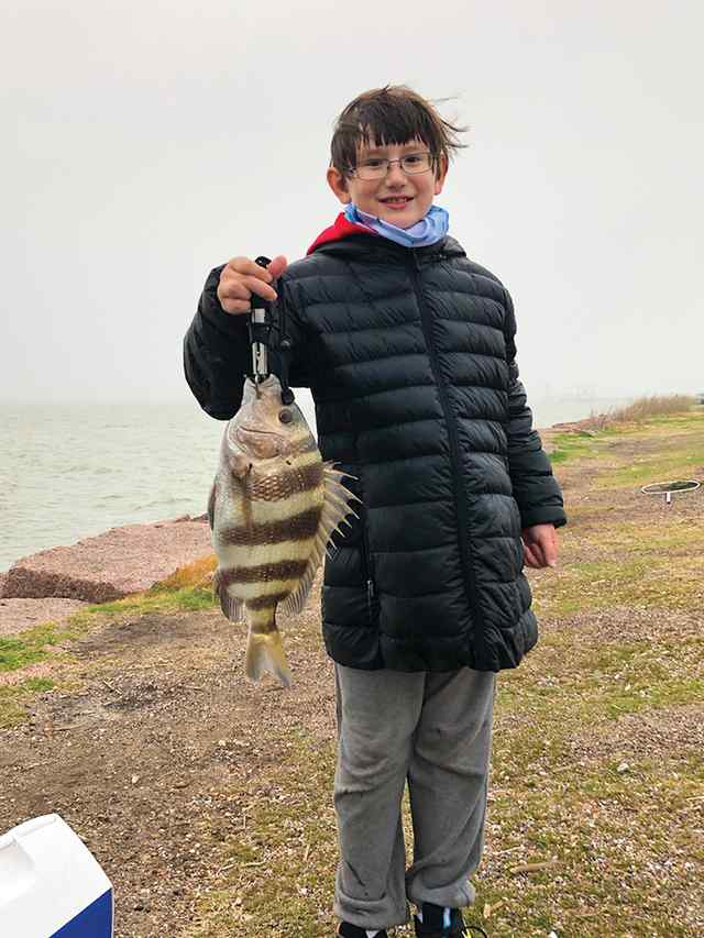 Carl Rubly Texas City Dike - 16" 2 lbs 15 oz first sheepshead!