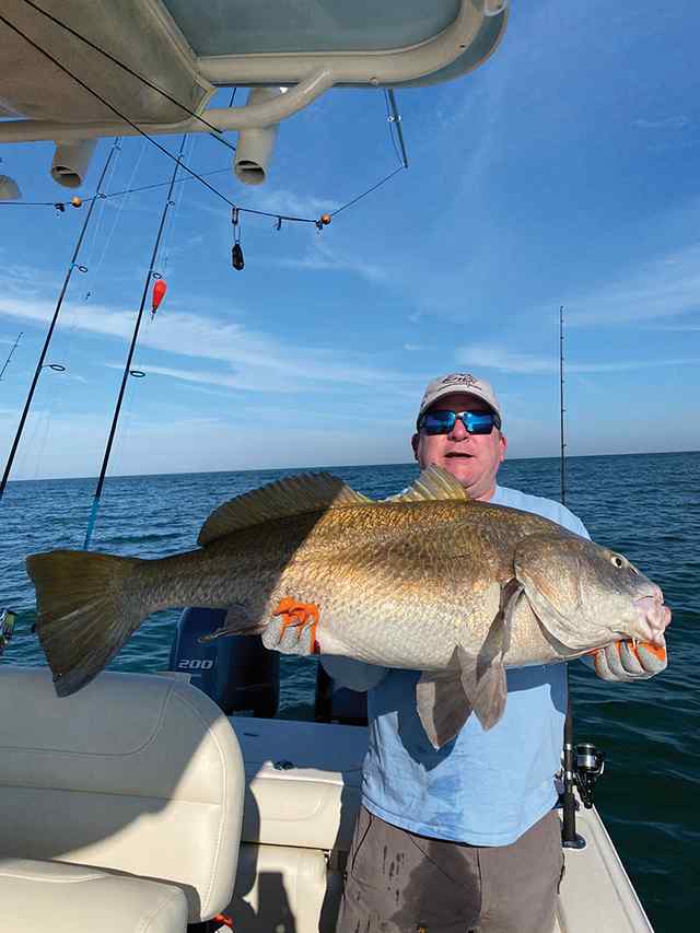 Robert Burns Galveston north jetty - black drum, caught on blue crab