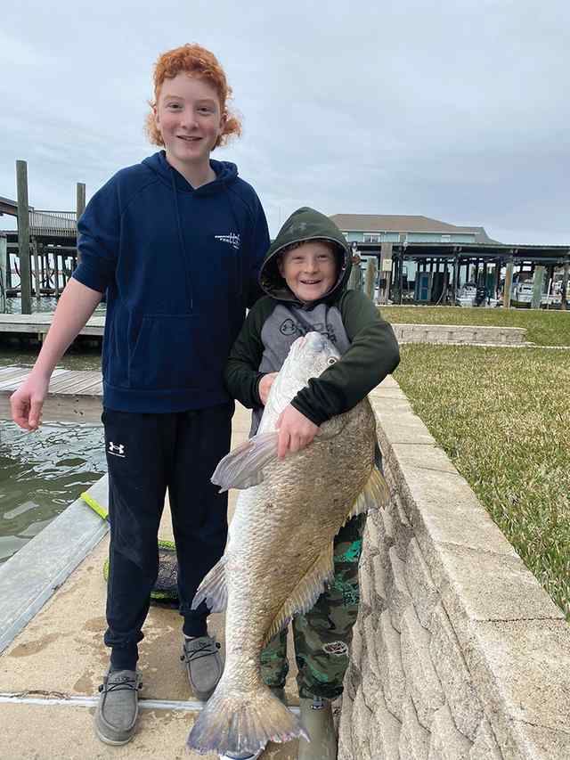 Tyler & Travis Christiansen Port O'Connor, Matagorda Bay, Larry's Harbor - black drum CPR