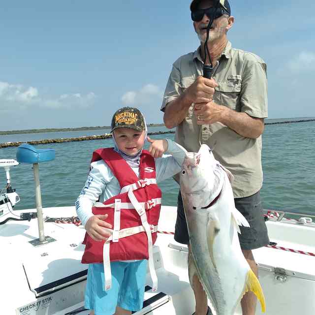 Ben Lalumia with Bobby Ward Mesquite Bay - first jack!