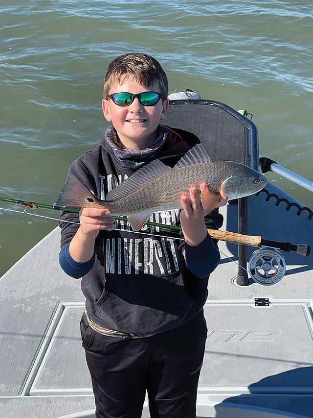 Aiden Matey POC - first red on a fly!