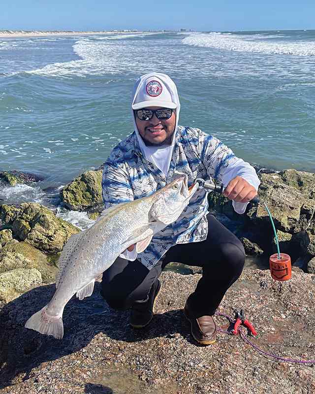 Aj Castro Mustang Island jetties - 29" trout