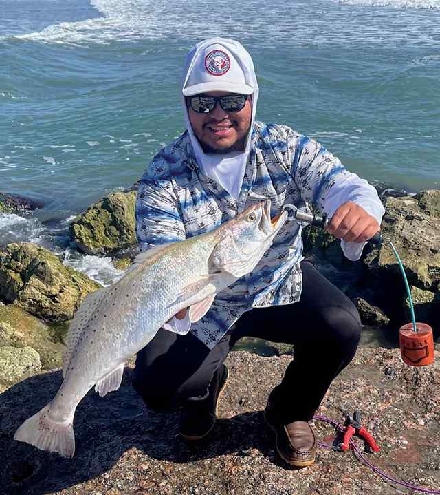 AJ Castro Mustang Island jetties - 29" trout