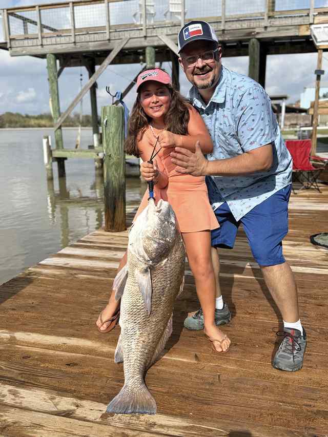 Christopher & Vivian Clark Matagorda - 60+ lb personal best black drum!