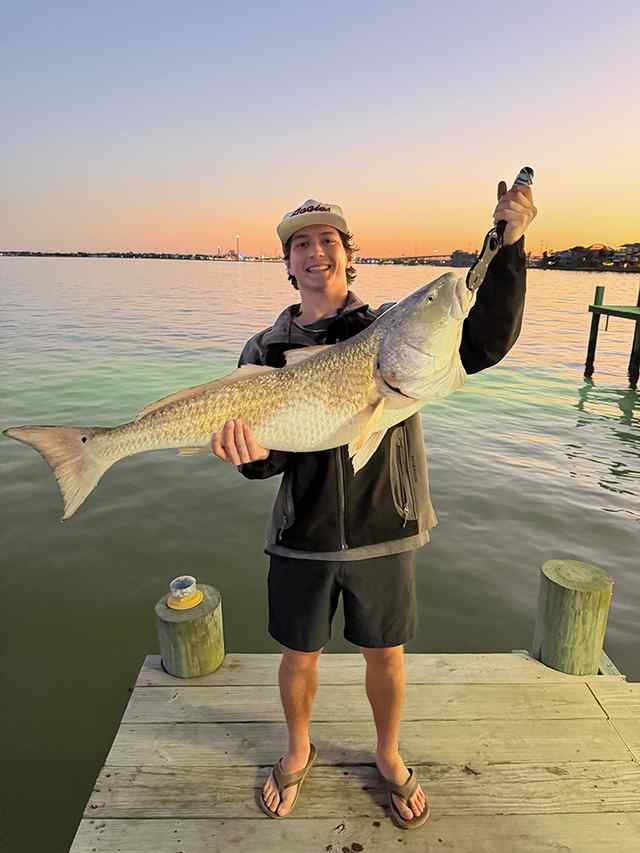 Trey Raymer Seabrook, Kemah Board Walk - 42" 24 lb personal best redfish! Caught on cut mullet