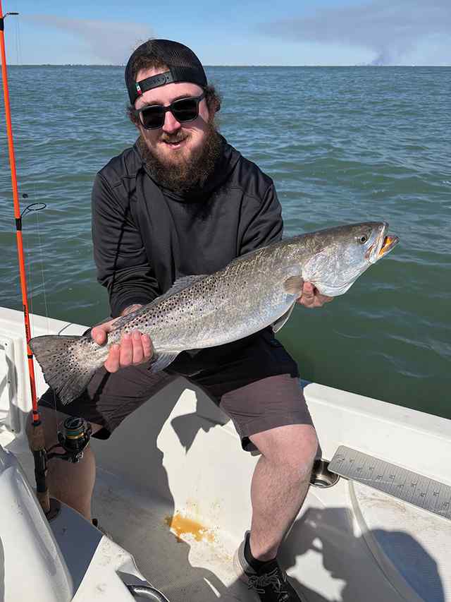 Colby Stinson Galveston South Jetty - 27" first saltwater catch!