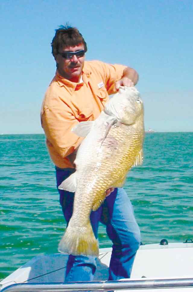 Bill Bourke Galveston Harbor44&quot; 50lb black drum