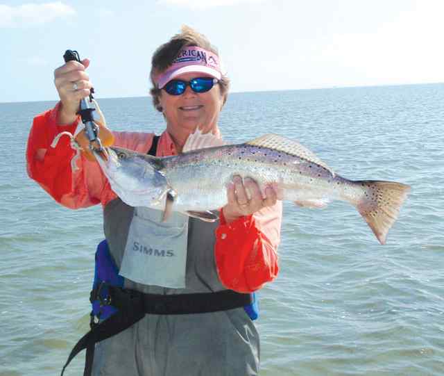 Dianne Klam Port Mansfield27&quot; personal best trout!