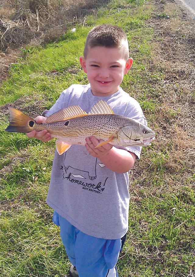Cecil Allen Pyles Hilabrandt Bayoufirst redfish!