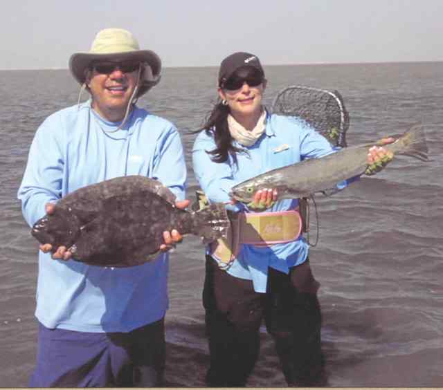 Julian Lopez & Mariso DeLaGarza LLM, Port Mansfield27&quot; 6lb flounder &amp; 23&quot; speck CPR