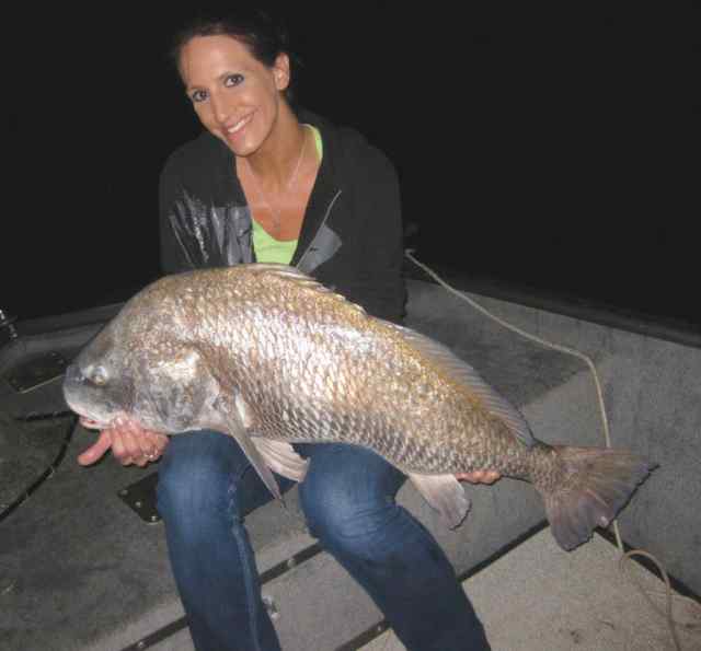 Amber Jamison Oyster Creek40&quot; black drum