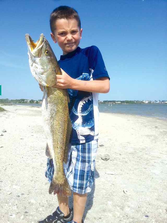 Kaleb Billman with dad, Jeremiah Portland31&quot; trout