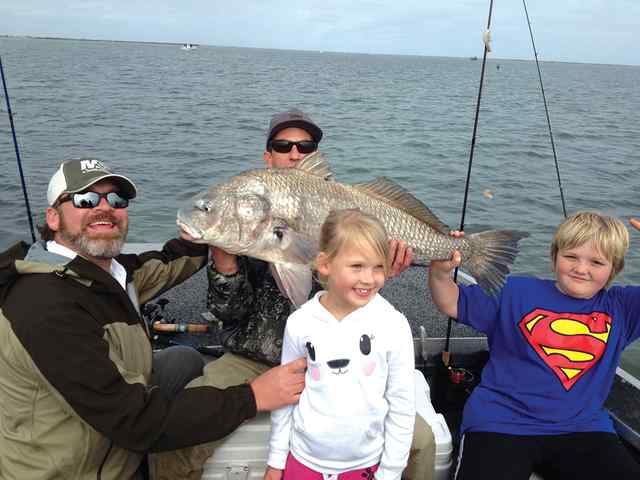 Anna Bell Strader with father & brother Rockportblack drum