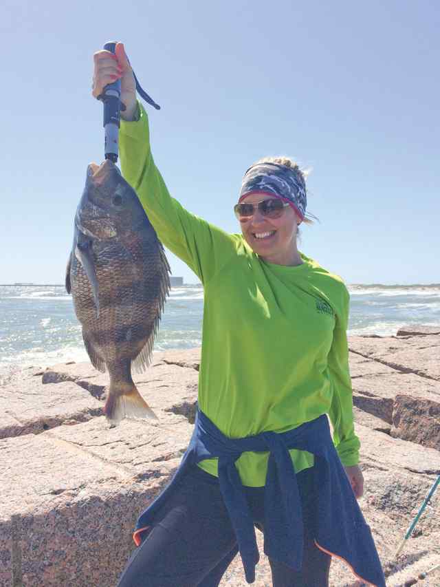Molly Lasater Port Aransas South Jetty20.5&quot; 10 lb sheepshead, caught on freshly dead shrimp