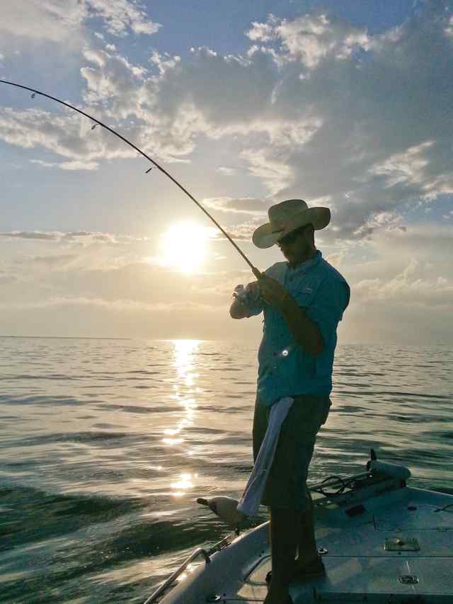 Larry Whitehead Galveston Baypulling a redfish