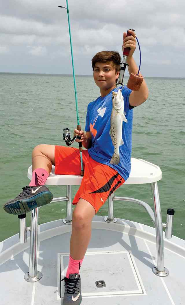 Joey Rodriguez Port Mansfield - first keeper trout!