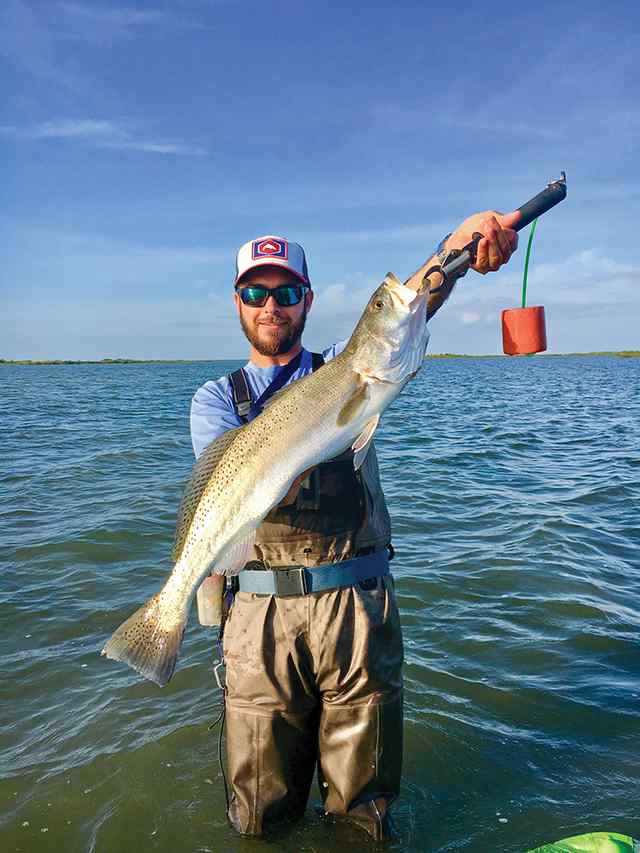 Chris Connorty Port O'Connor - 30" trout, caught on chrome topwater in calf deep water