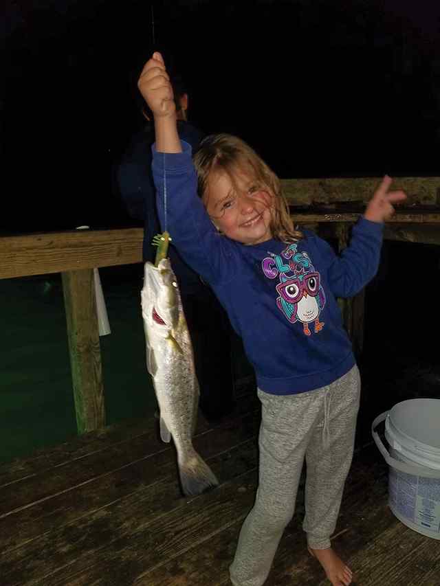 Emma Matthews Land Cut - first speckled trout! CPR, caught on DOA shrimp