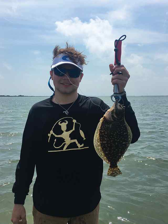 Cameron Steadman Corpus Christi - first flounder! Caught on the first cast!