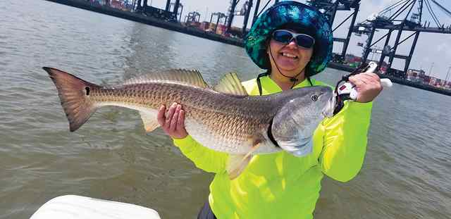 Karen Harriss Bayport Ship Channel - 35" redfish CPR