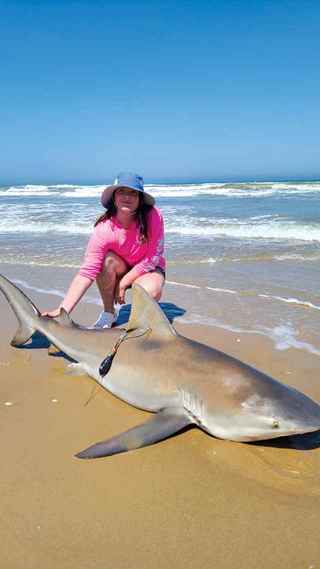 Emily Elizabeth Davis PINS - 6'4" bull shark, surf fishing