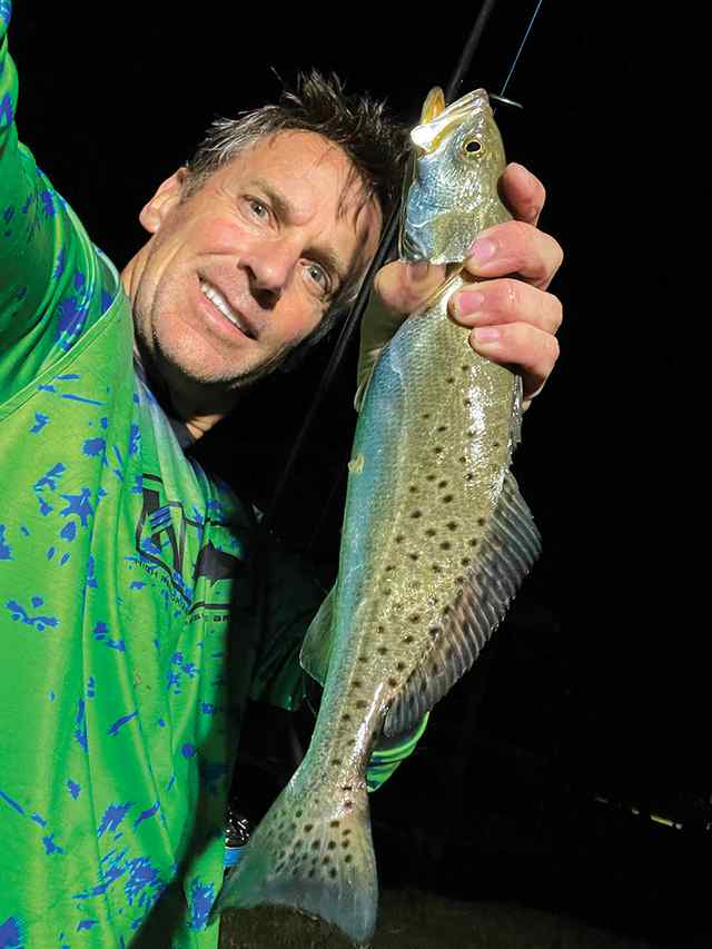 Bill Mallin Matagorda - 17.5" trout, caught on a Gulf New Penny Shrimp