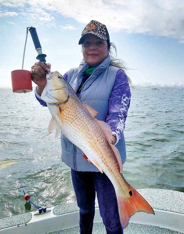 Cindy Vann West Galveston Bay - first redfish!