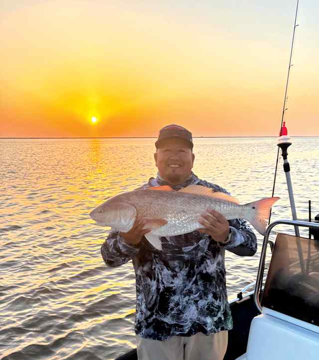 Rich Gonzales Sabine Pass - 28.5" redfish, caught on live shrimp