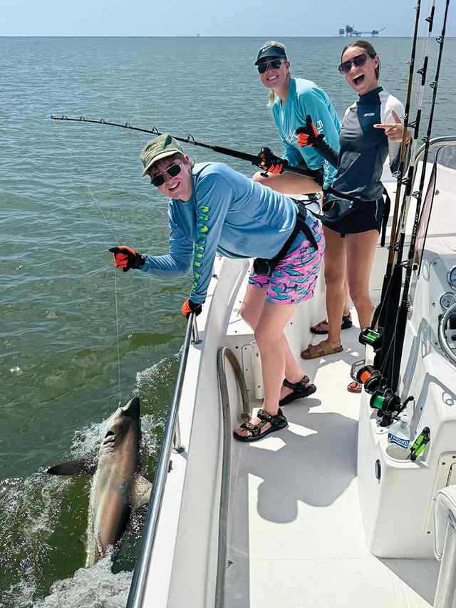Kate Lewis & sisters Offshore, out of Sabine Pass - black tip shark