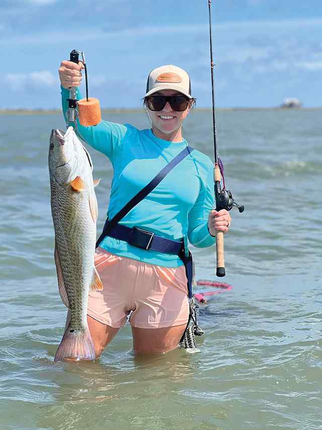 Meagan Young POC - 7.5 lb redfish, caught on a Down South Pure Pure Gambler