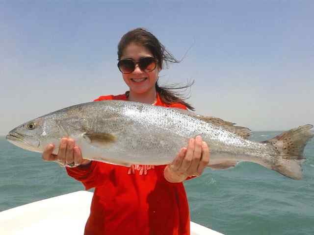 Nadia Garcia Port Isabel27&quot; speck, first fish!