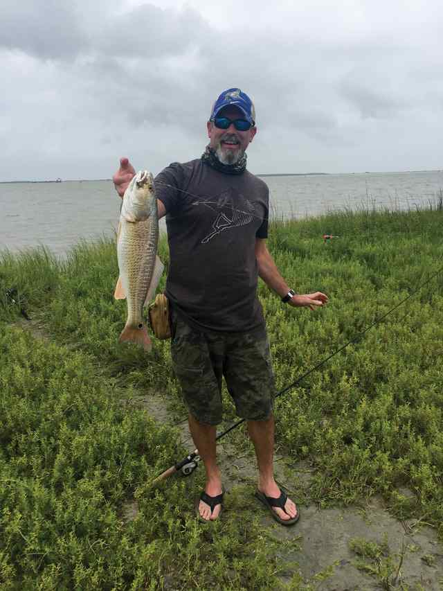 Andy Cawthon Goose Island - 21" first redfish!