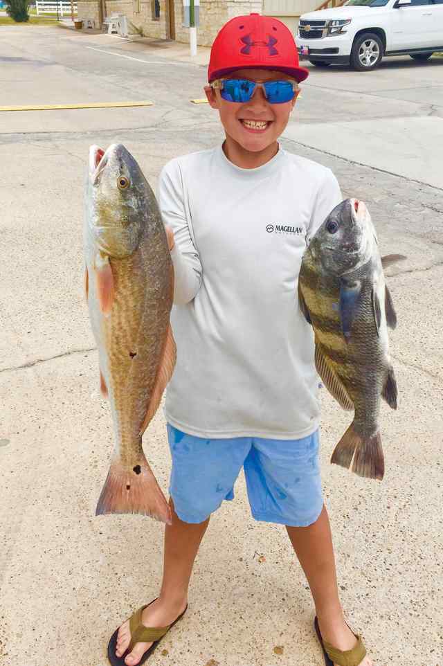 Korbin Martinez Rockport - 27" redfish & 22" black drum, first of each!
