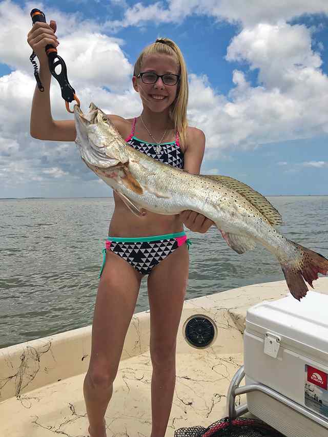 Erin Brown East Matagorda Bay - 30" trout, caught on live croaker