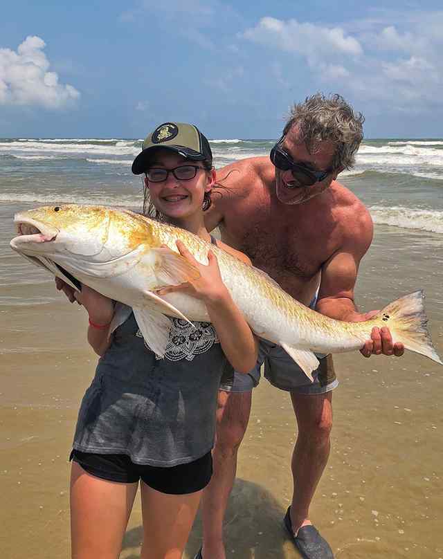 Jenna Stegall & Bill Davis Surfside beach - redfish