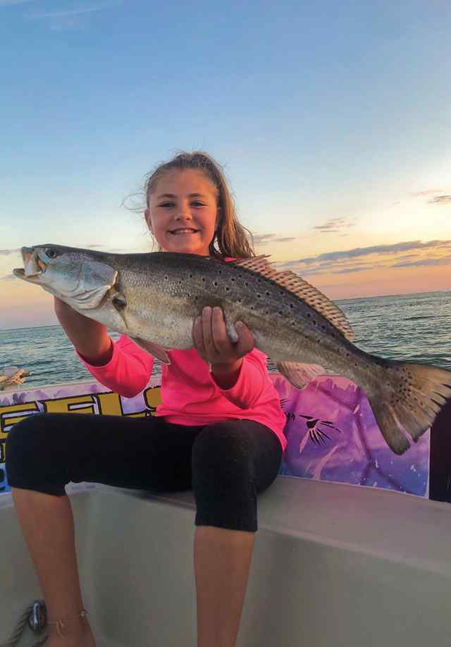 Haylee Wright Galveston Bay - 29" 8+ lbs personal best speck!