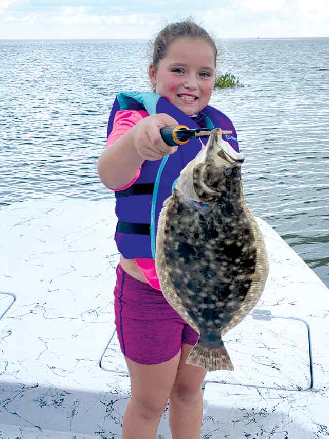 MaKayla Pittman Trinity Bay - first flounder!