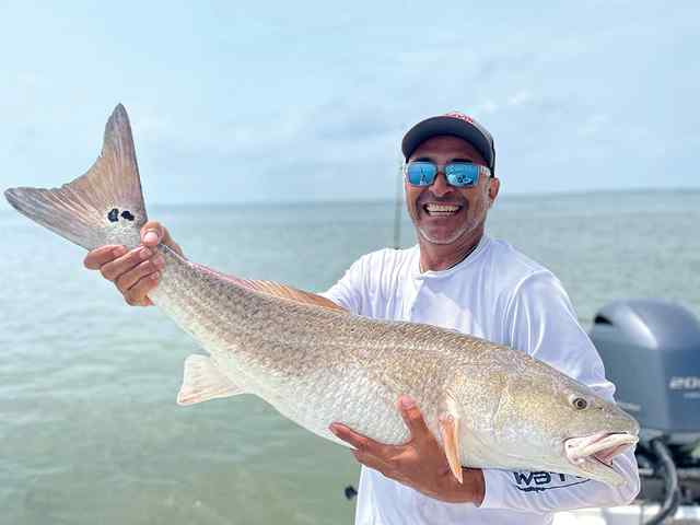 Steven Guevara POC big jetties - redfish, caught with cracked crab