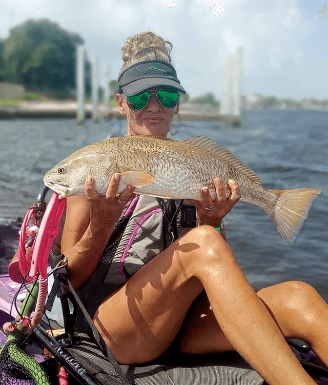 Holly Chiarello Offatts Bayou, Galveston Island - spotless redfish