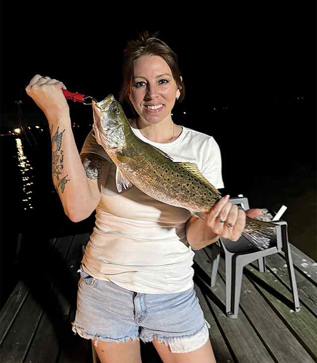 Jennifer Diaz Galveston Bay, San Leon - trout, caught on NLBN lures