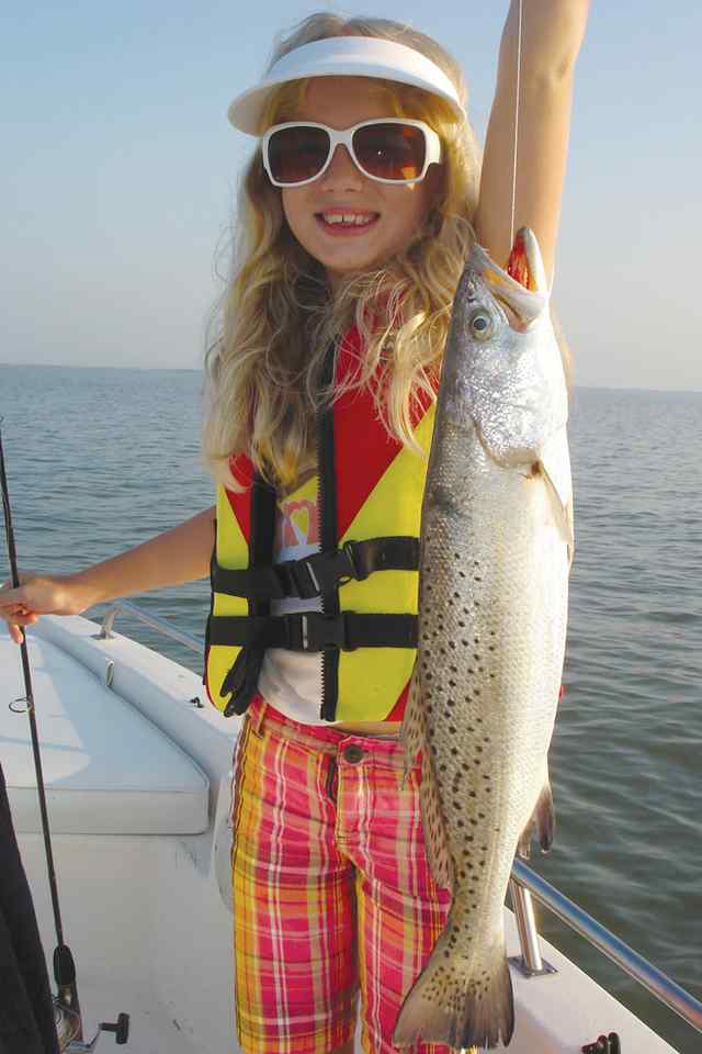 Rachel Newton Galveston West Bay21.5&quot; first keeper trout!