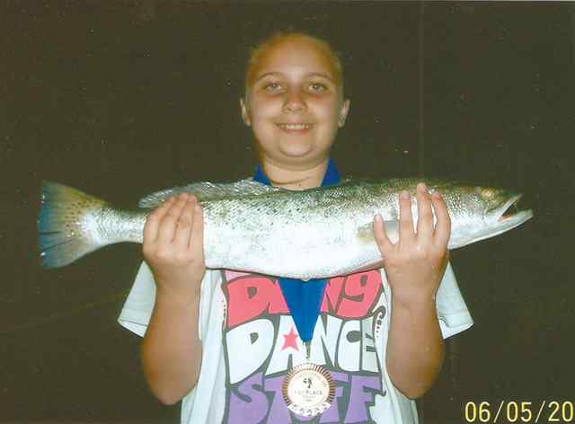 Katie Thomas East Galveston Bay24&quot; first place trout!