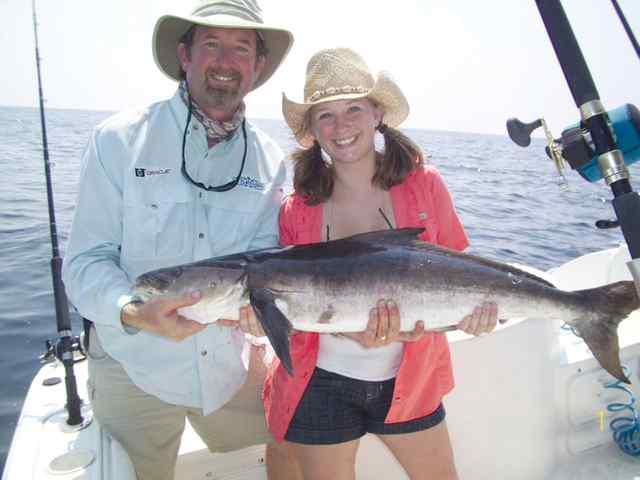 Clare Sutherland Freeport32lb first cobia!