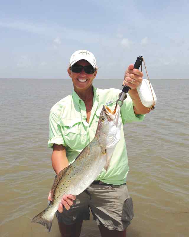 Bonnie Allen Browns Cedar Cut, East Matagorda Bay28&quot; 6.75 lb personal best trout!