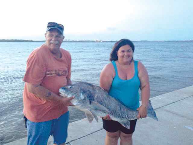 Natalie Hancock Charles Pasture, Port Aransas42&quot; first black drum! CPR